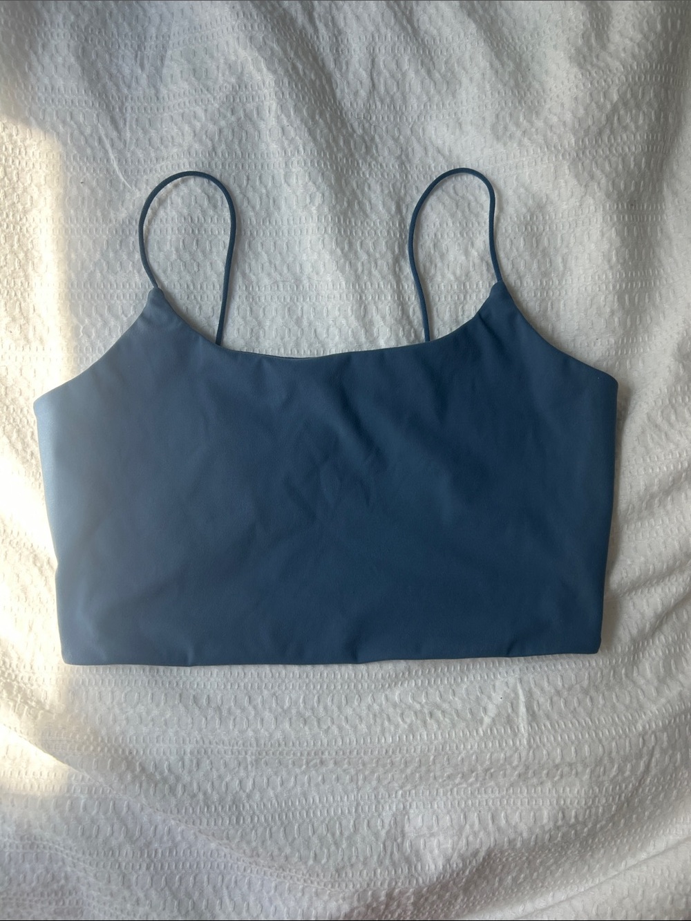 Garage Blue Spaghetti Strap Crop Tank